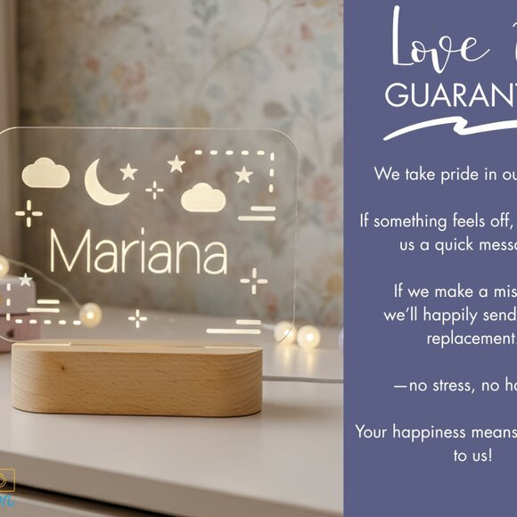 Clouds & Stars Custom Name Light | Personalized LED Cloud Sign for Kids’ Rooms - Picture 6 of 8